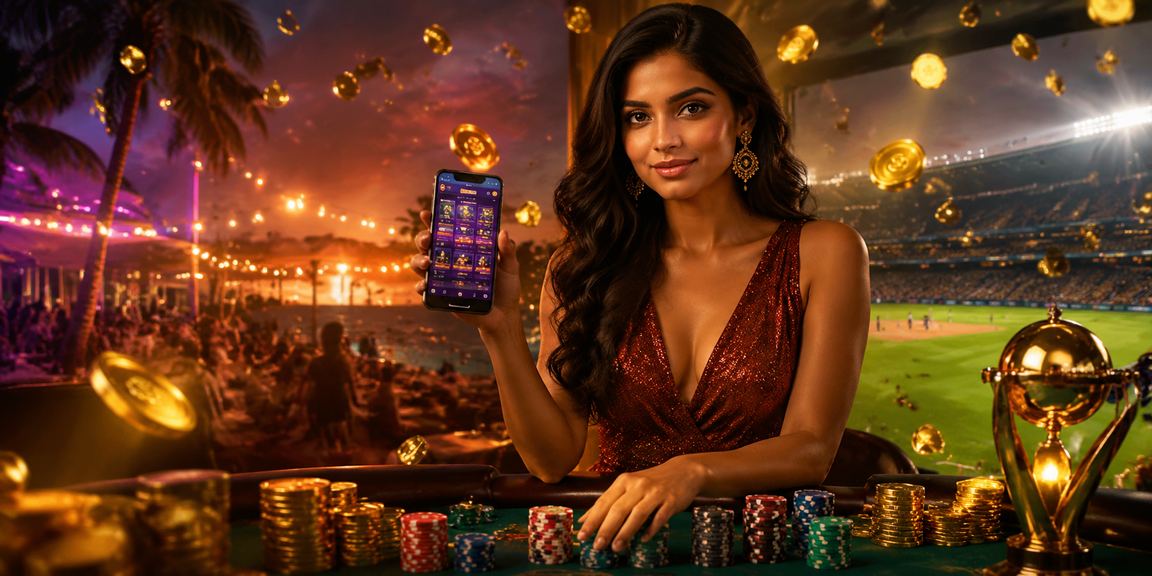 Exciting casino game scene with Indian currency and betting chips