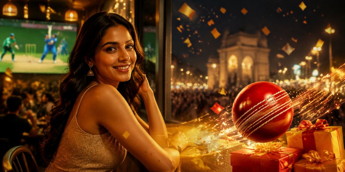 Colorful casino slot machine lights and night market ambience in India