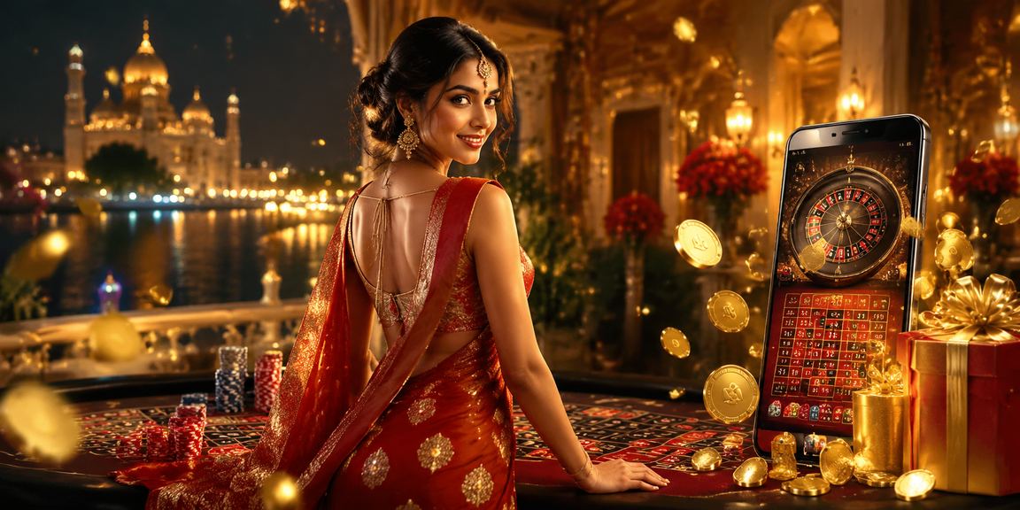 Indian woman playing casino games on mobile device